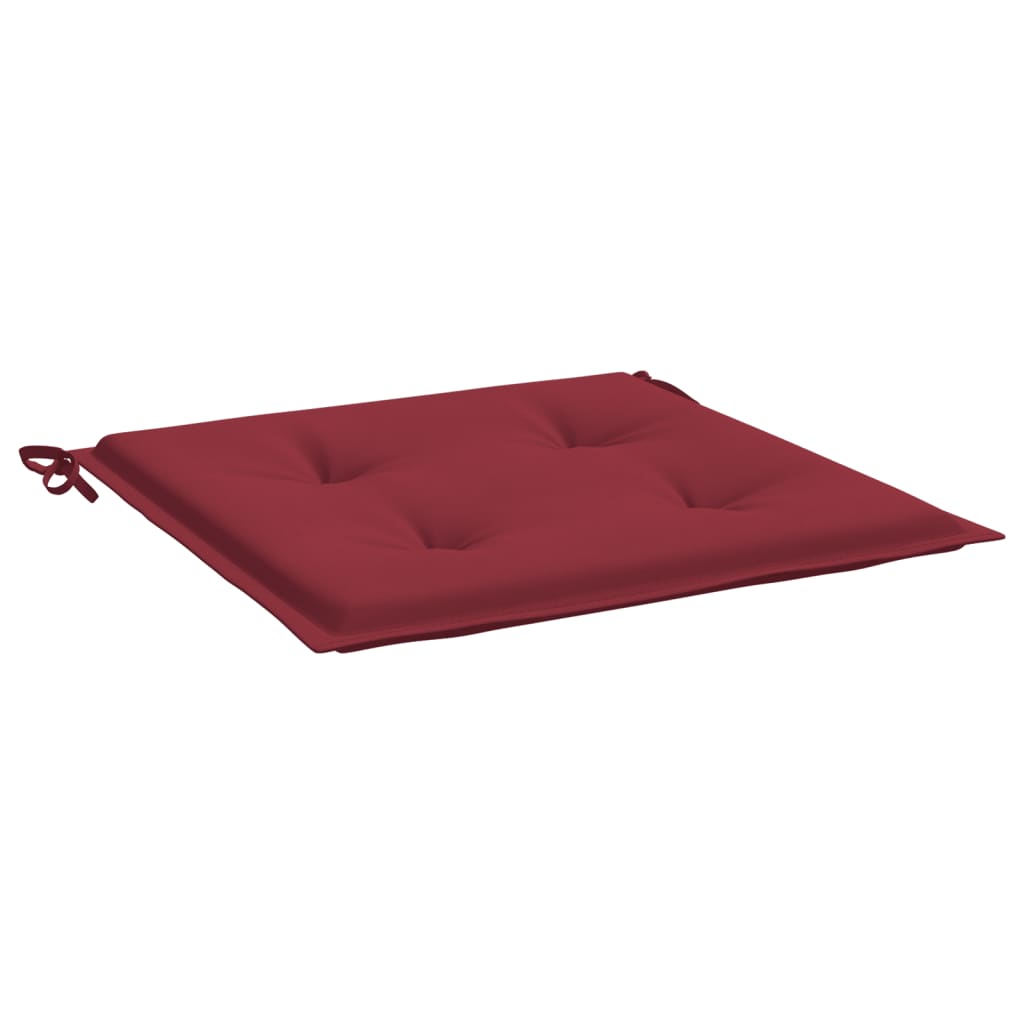 vidaXL Coussins de chaise de jardin lot de 4 rouge bordeaux 40x40x3 cm