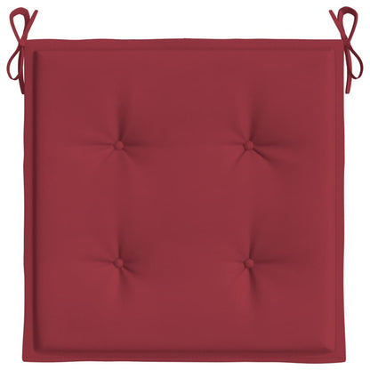 vidaXL Coussins de chaise de jardin lot de 4 rouge bordeaux 40x40x3 cm