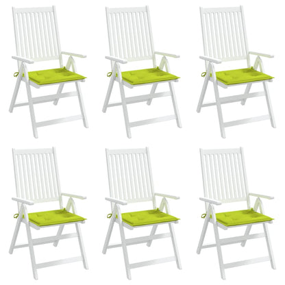 vidaXL Coussins de chaise de jardin lot de 6 vert vif 40x40x3 cm
