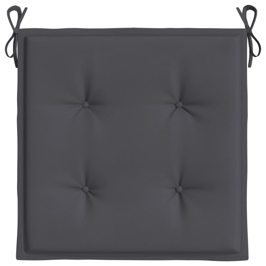 vidaXL Coussins de chaise de jardin lot de 4 anthracite 50x50x3 cm