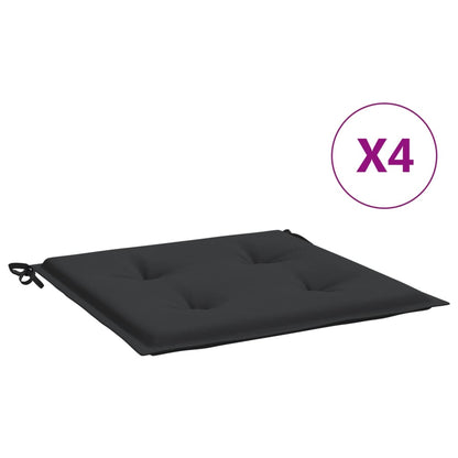 vidaXL Coussins de chaise jardin lot de 4 noir 50x50x3 cm tissu oxford