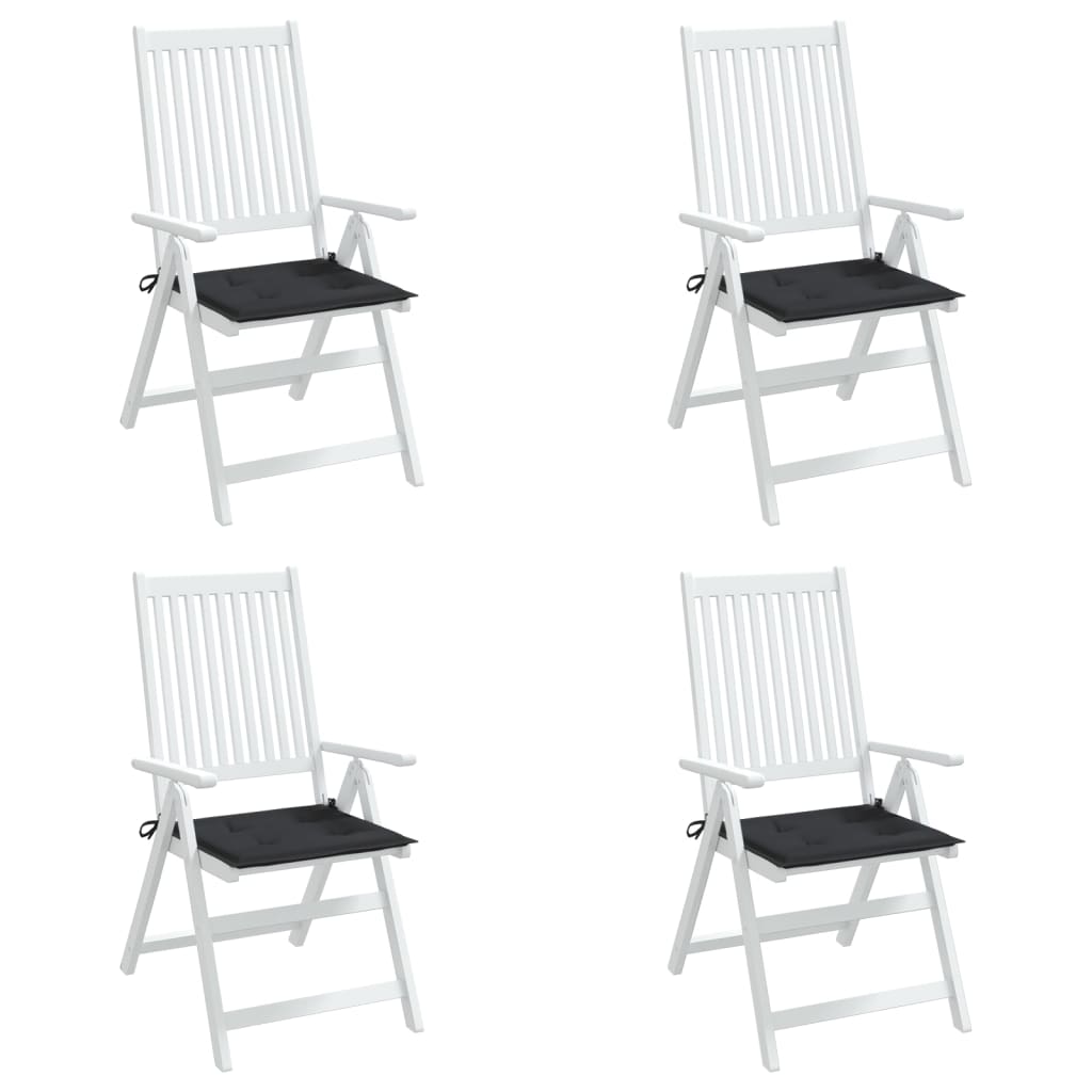 vidaXL Coussins de chaise jardin lot de 4 noir 50x50x3 cm tissu oxford