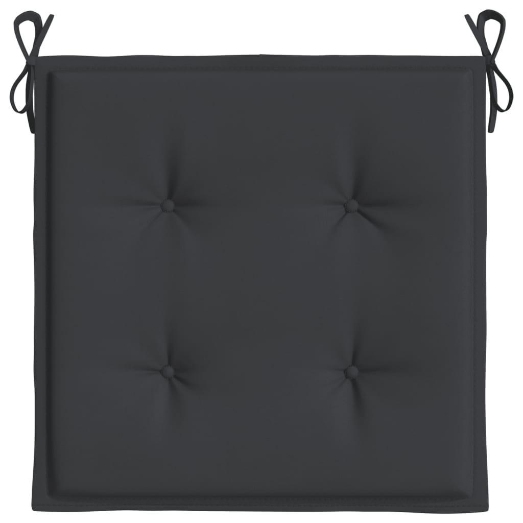 vidaXL Coussins de chaise jardin lot de 4 noir 50x50x3 cm tissu oxford