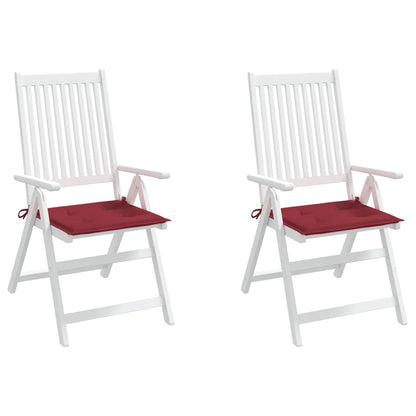 vidaXL Coussins de chaise de jardin lot de 2 rouge bordeaux 50x50x3 cm