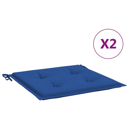 vidaXL Coussins de chaise de jardin lot de 2 bleu royal 50x50x3 cm