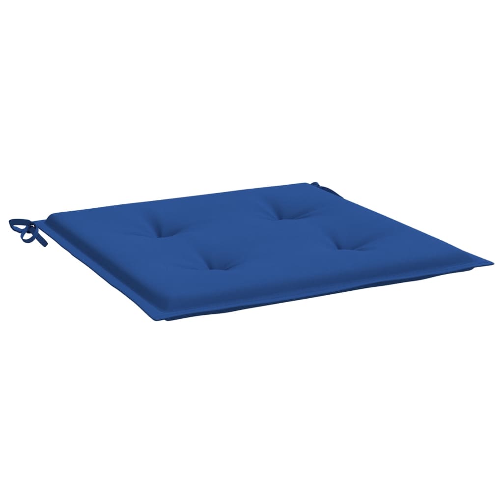 vidaXL Coussins de chaise de jardin lot de 2 bleu royal 50x50x3 cm