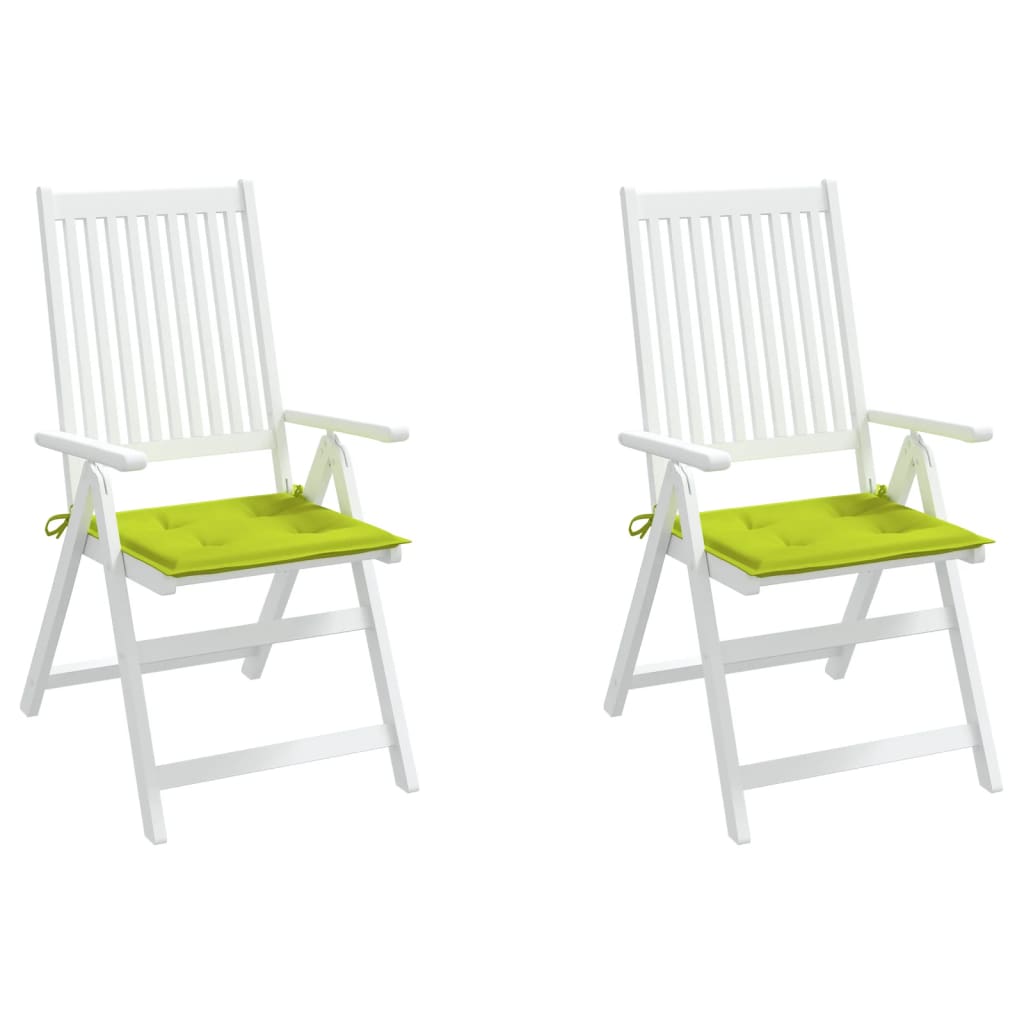 vidaXL Coussins de chaise de jardin lot de 2 vert vif 50x50x3 cm