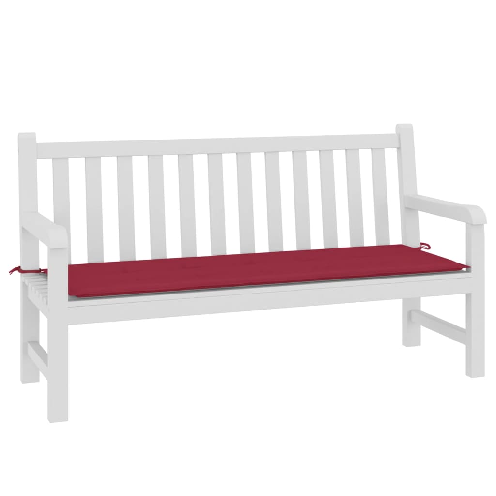 vidaXL Coussin de banc de jardin rouge bordeaux 150x50x3 cm