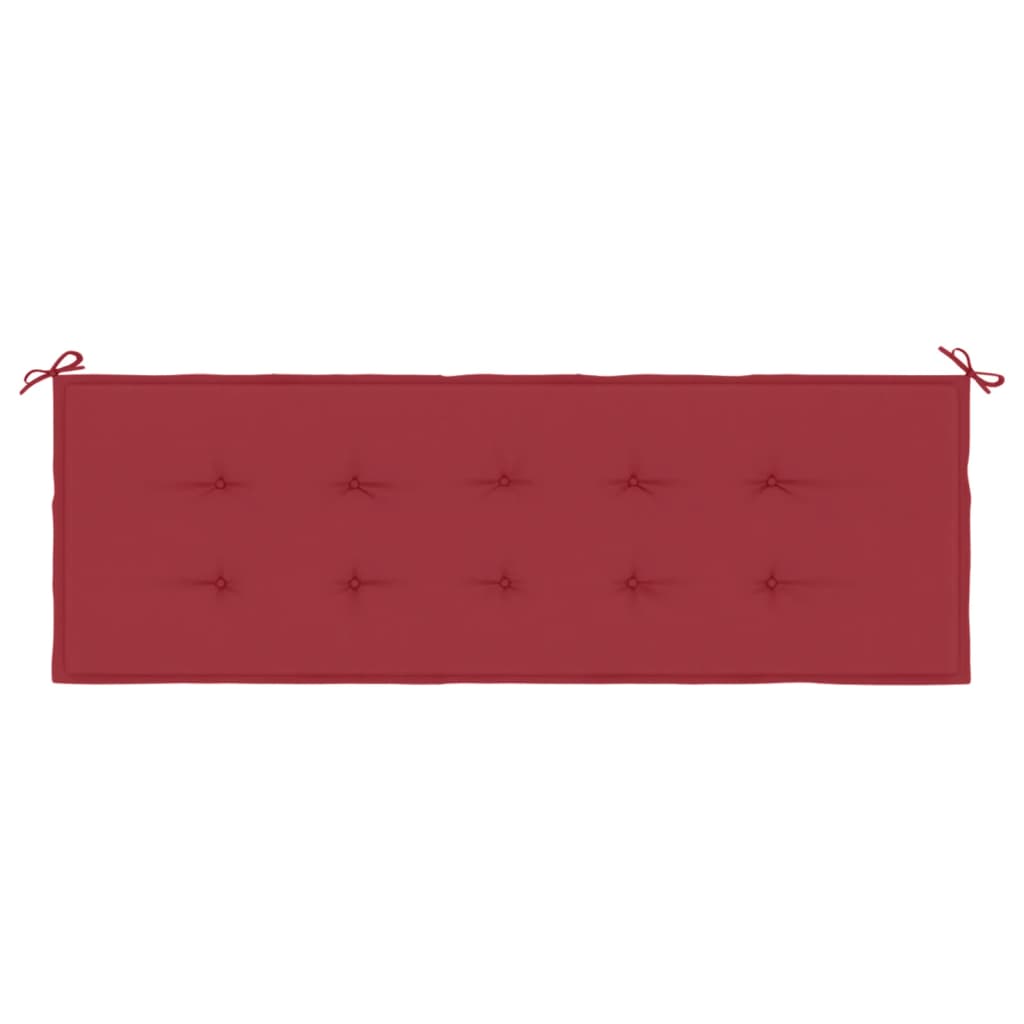 vidaXL Coussin de banc de jardin rouge bordeaux 150x50x3 cm