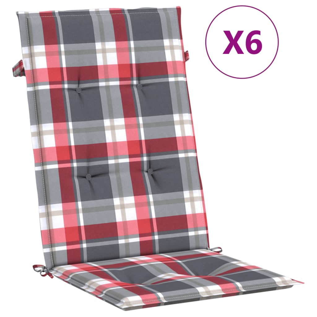 vidaXL Coussins de chaise de jardin à dossier haut lot de 6 120x50x3cm
