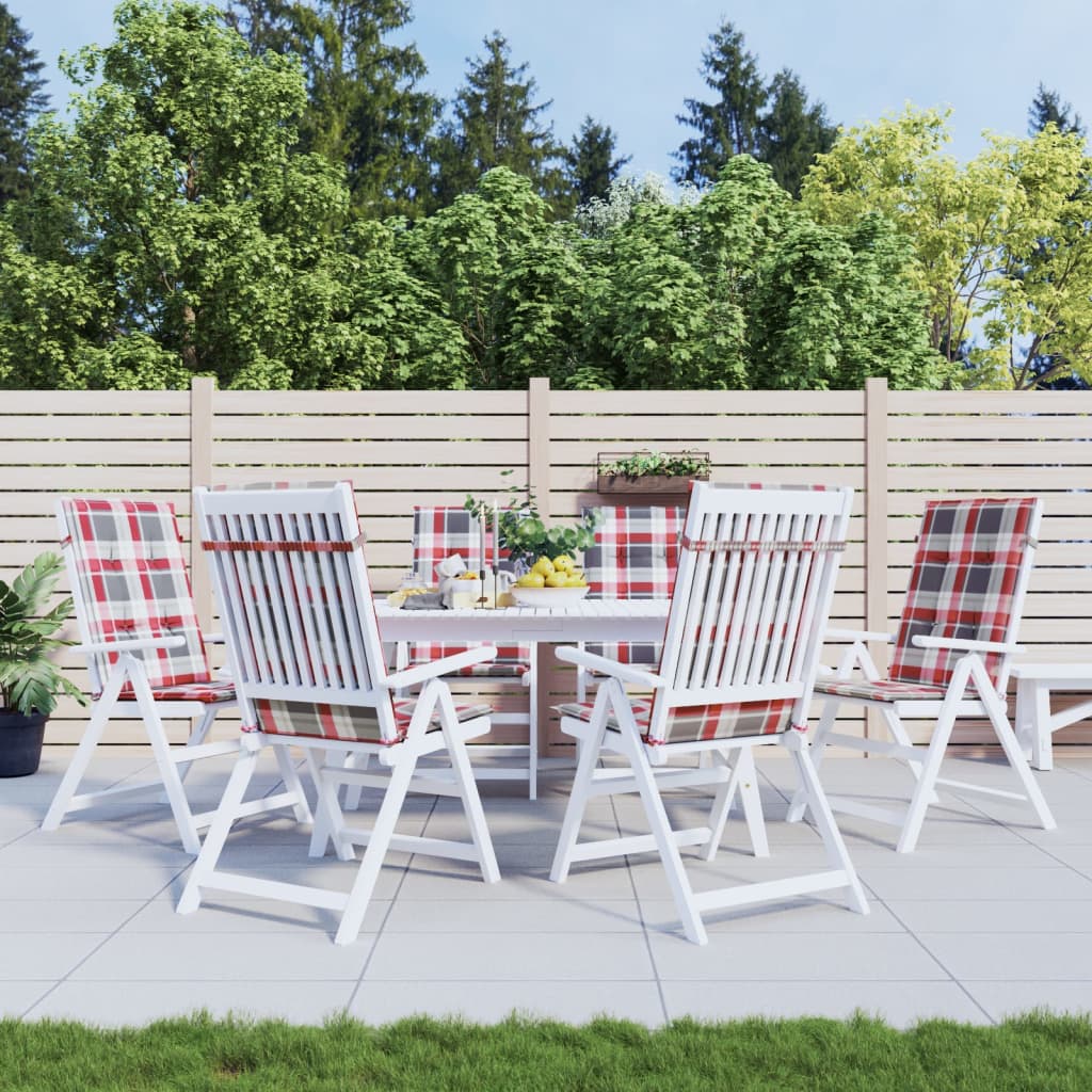vidaXL Coussins de chaise de jardin à dossier haut lot de 6 120x50x3cm