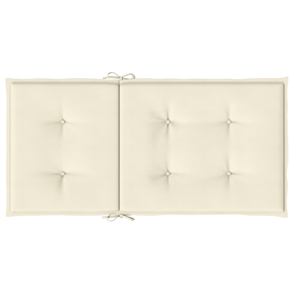 vidaXL Coussins de chaise de jardin à dossier bas lot de 6 crème