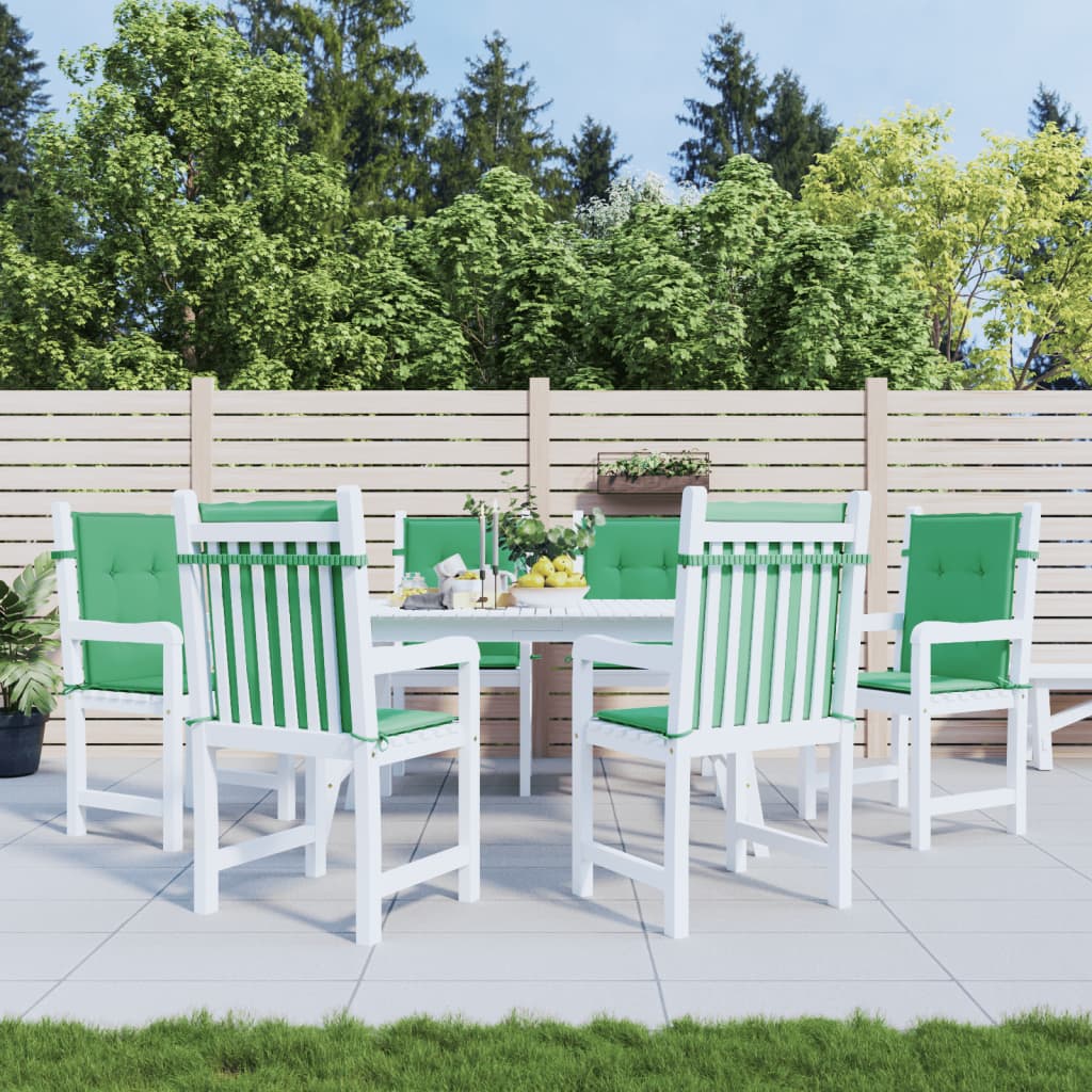vidaXL Coussins de chaise de jardin à dossier bas lot de 6 vert