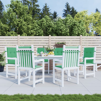 vidaXL Coussins de chaise de jardin à dossier bas lot de 6 vert