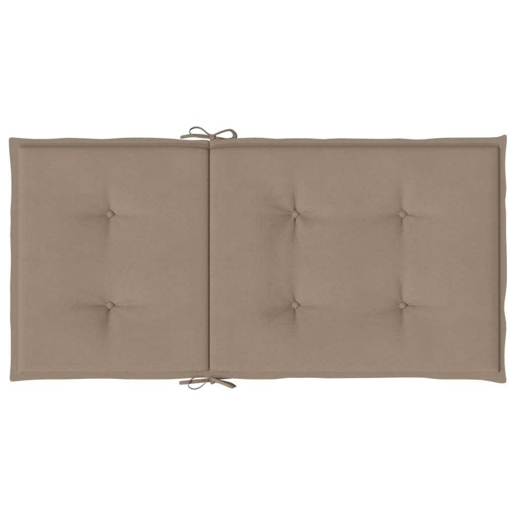 vidaXL Coussins de chaise de jardin à dossier bas lot de 6 taupe