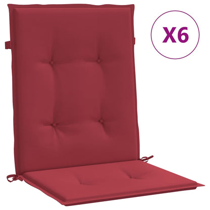 vidaXL Coussins de chaise de jardin à dossier bas lot de 6