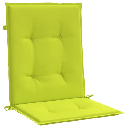 vidaXL Coussins de chaise de jardin à dossier bas lot de 2 vert vif