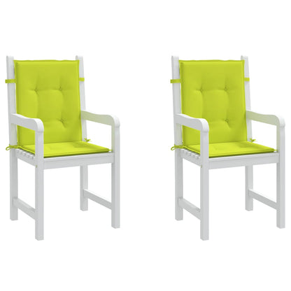 vidaXL Coussins de chaise de jardin à dossier bas lot de 2 vert vif