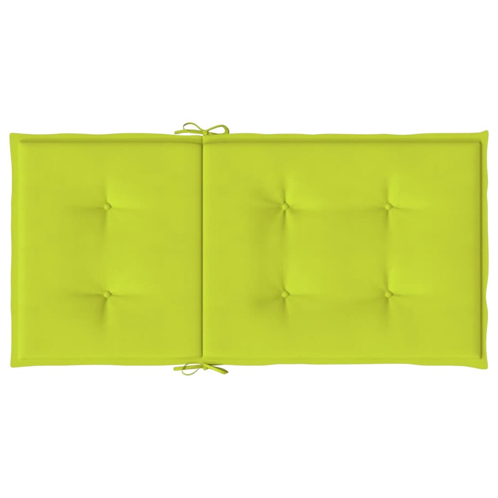 vidaXL Coussins de chaise de jardin à dossier bas lot de 2 vert vif