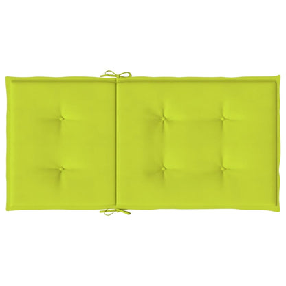 vidaXL Coussins de chaise de jardin à dossier bas lot de 2 vert vif