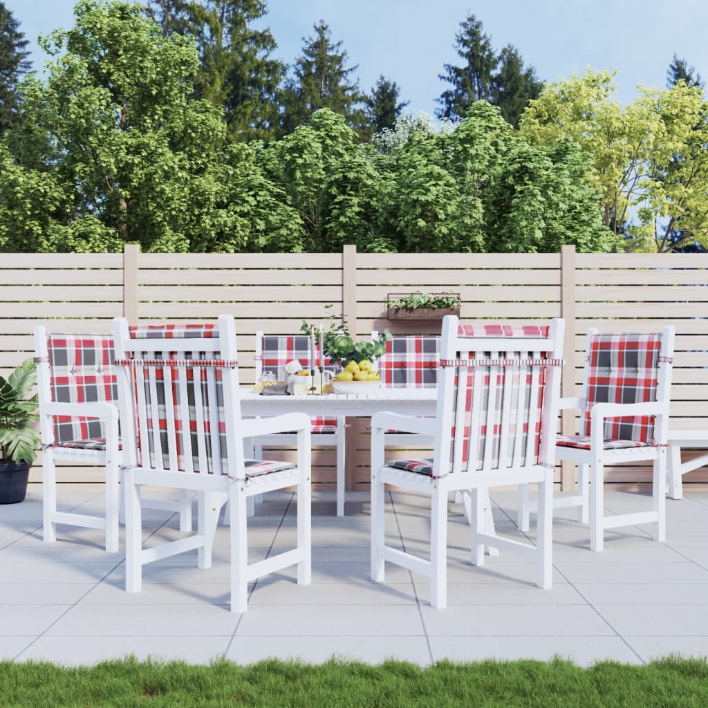 vidaXL Coussins de chaise de jardin à dossier bas lot de 6 rouge