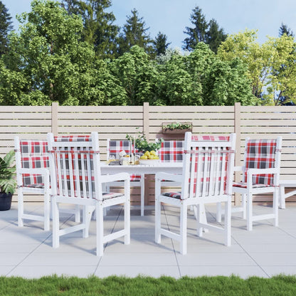 vidaXL Coussins de chaise de jardin à dossier bas lot de 6 rouge