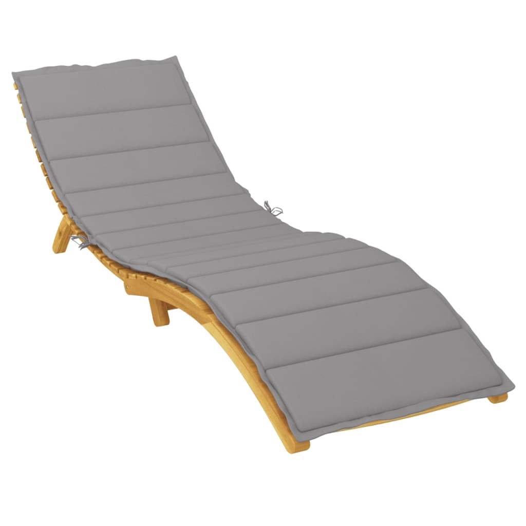 vidaXL Coussin de chaise longue gris 200x50x3cm tissu oxford