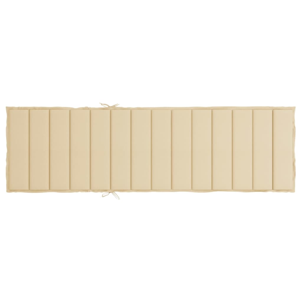 vidaXL Coussin de chaise longue beige 200x50x3 cm tissu oxford