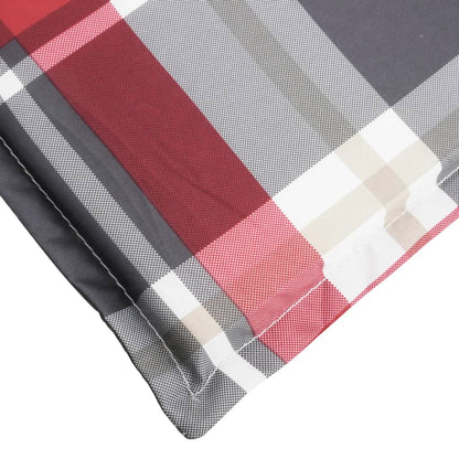 vidaXL Coussin de chaise longue à carreaux rouge 200x50x3 cm