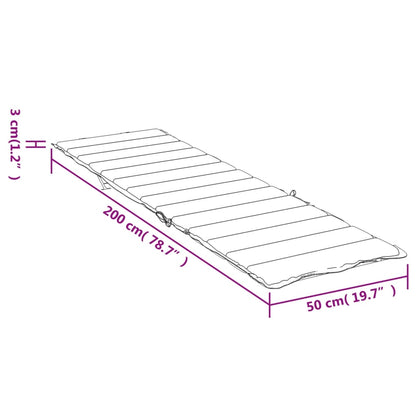 vidaXL Coussin de chaise longue à carreaux rouge 200x50x3 cm