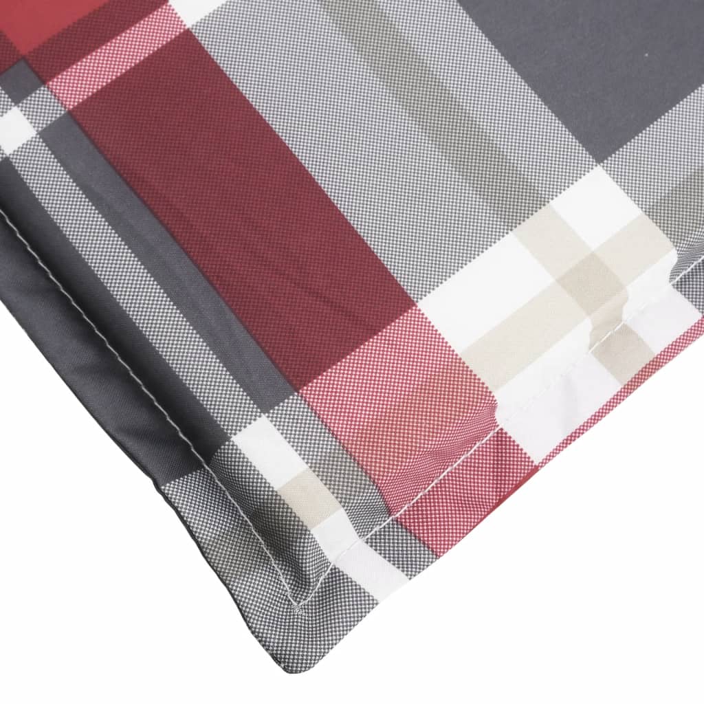 vidaXL Coussin de chaise longue à carreaux rouge 200x70x3 cm