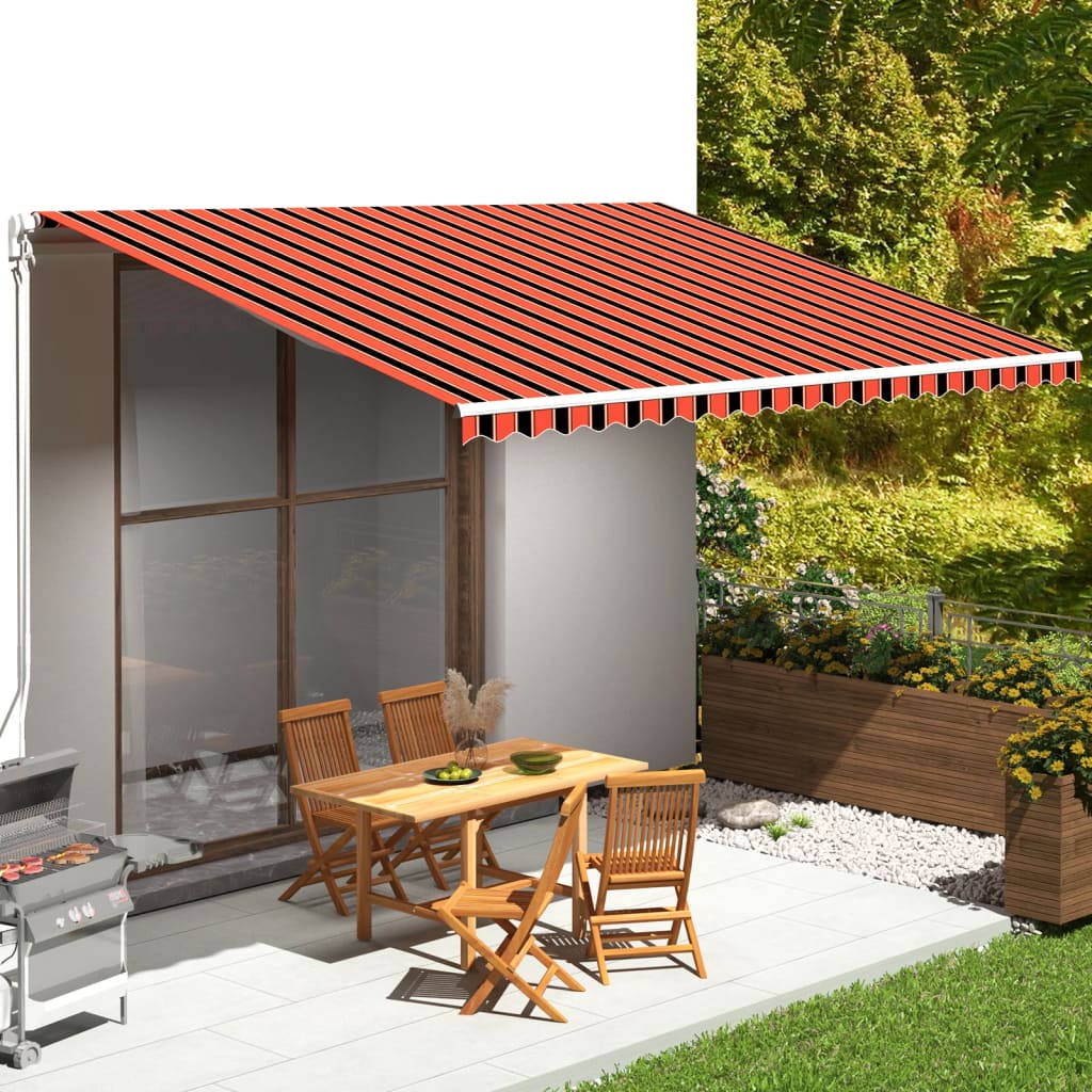 vidaXL Tissu de remplacement pour auvent Orange et marron 5x3,5 m