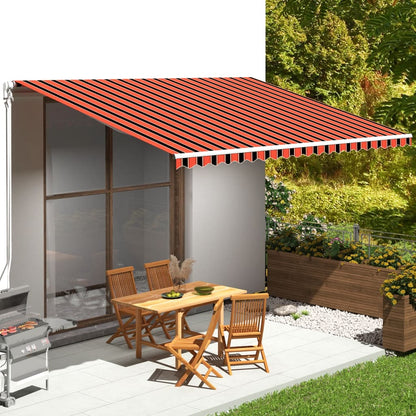 vidaXL Tissu de remplacement pour auvent Orange et marron 5x3,5 m