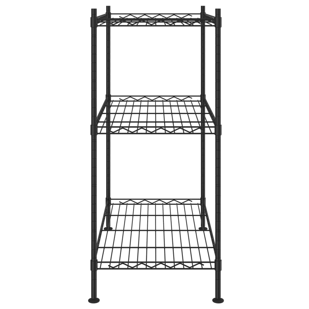 vidaXL Étagère de rangement 3 niveaux 60x35x76 cm noir 150 kg