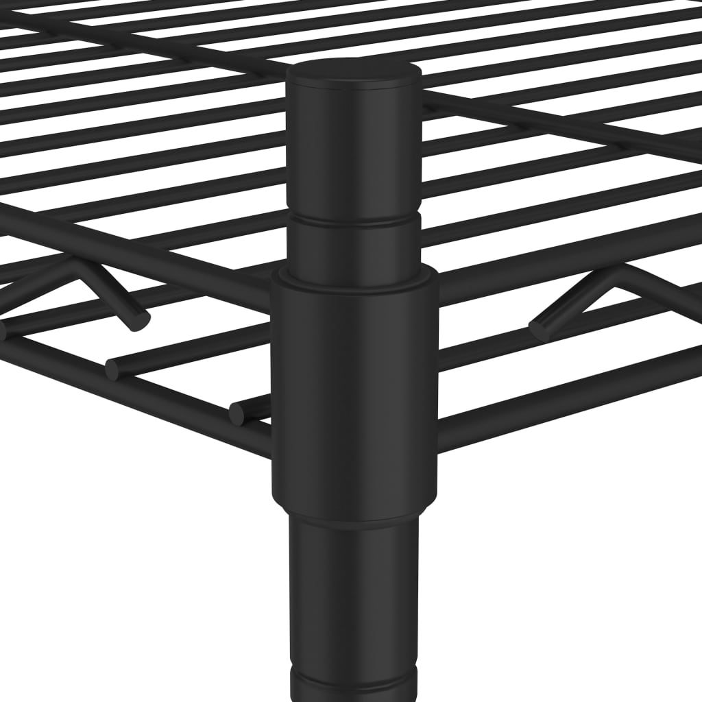 vidaXL Étagère de rangement 3 niveaux 60x35x76 cm noir 150 kg