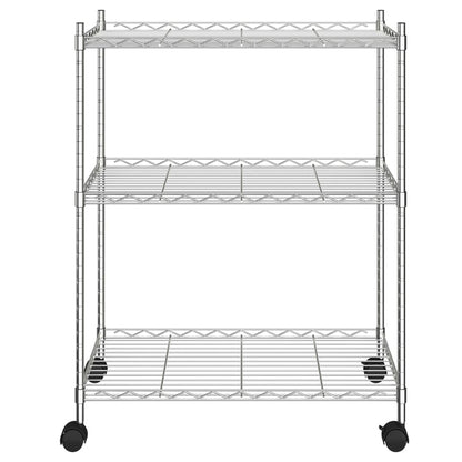 vidaXL Étagère de rangement 3 niveaux et roues 60x35x81cm chrome 150kg