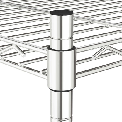 vidaXL Étagère de rangement 3 niveaux et roues 60x35x81cm chrome 150kg