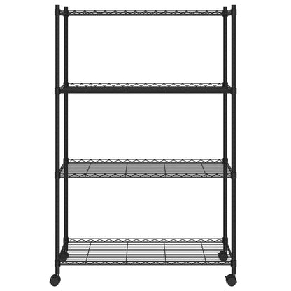 vidaXL Étagère de rangement 4 niveaux et roues 90x35x137cm Noir 200 kg