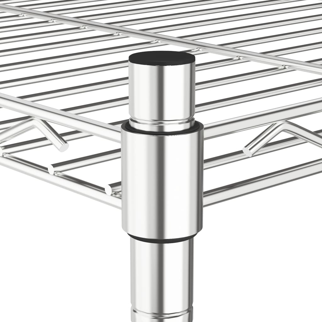 vidaXL Étagère de rangement 5 niveaux roues 75x35x155 cm Chrome 250 kg