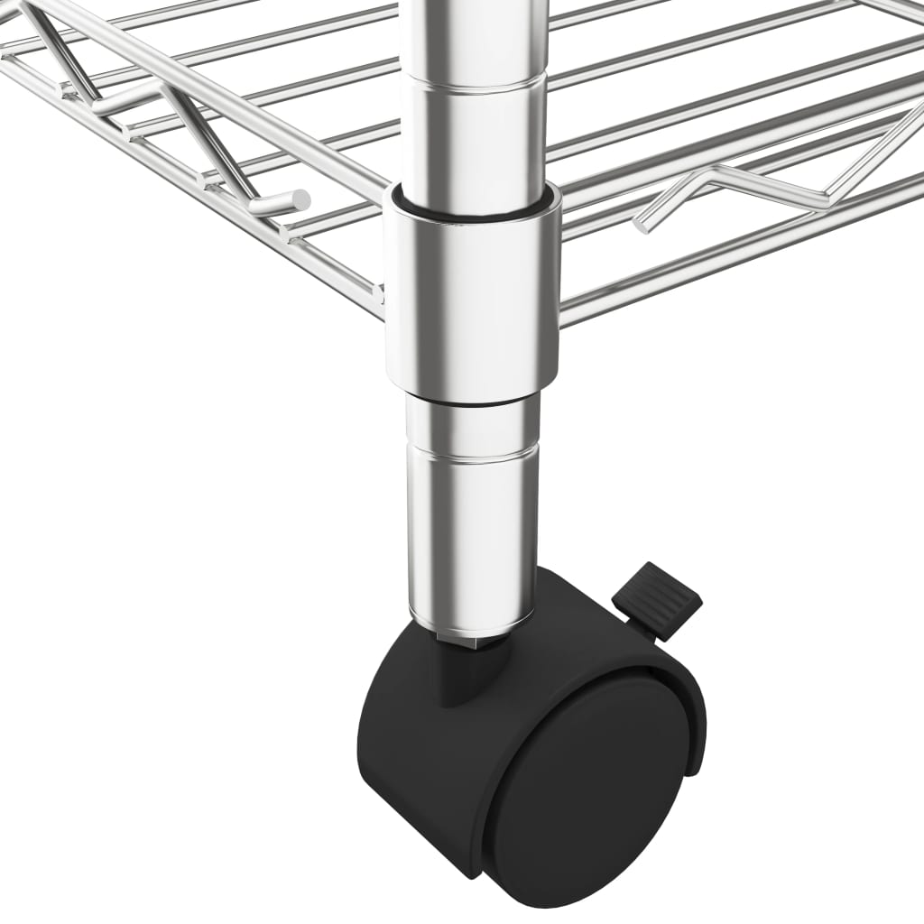 vidaXL Étagère de rangement 5 niveaux roues 75x35x155 cm Chrome 250 kg