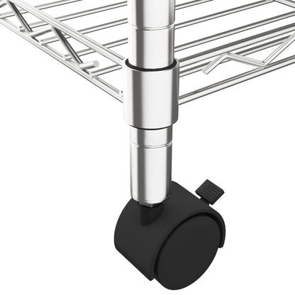 vidaXL Étagère de rangement 5 niveaux roues 75x35x155 cm Chrome 250 kg
