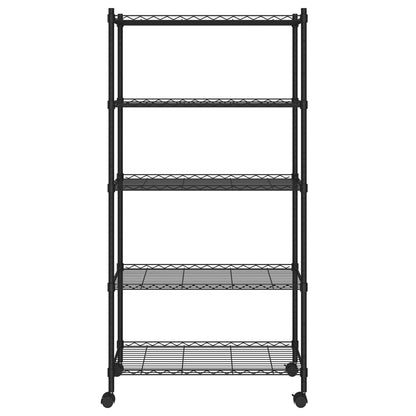 vidaXL Étagère de rangement 5 niveaux roues 75x35x155 cm Noir 250 kg