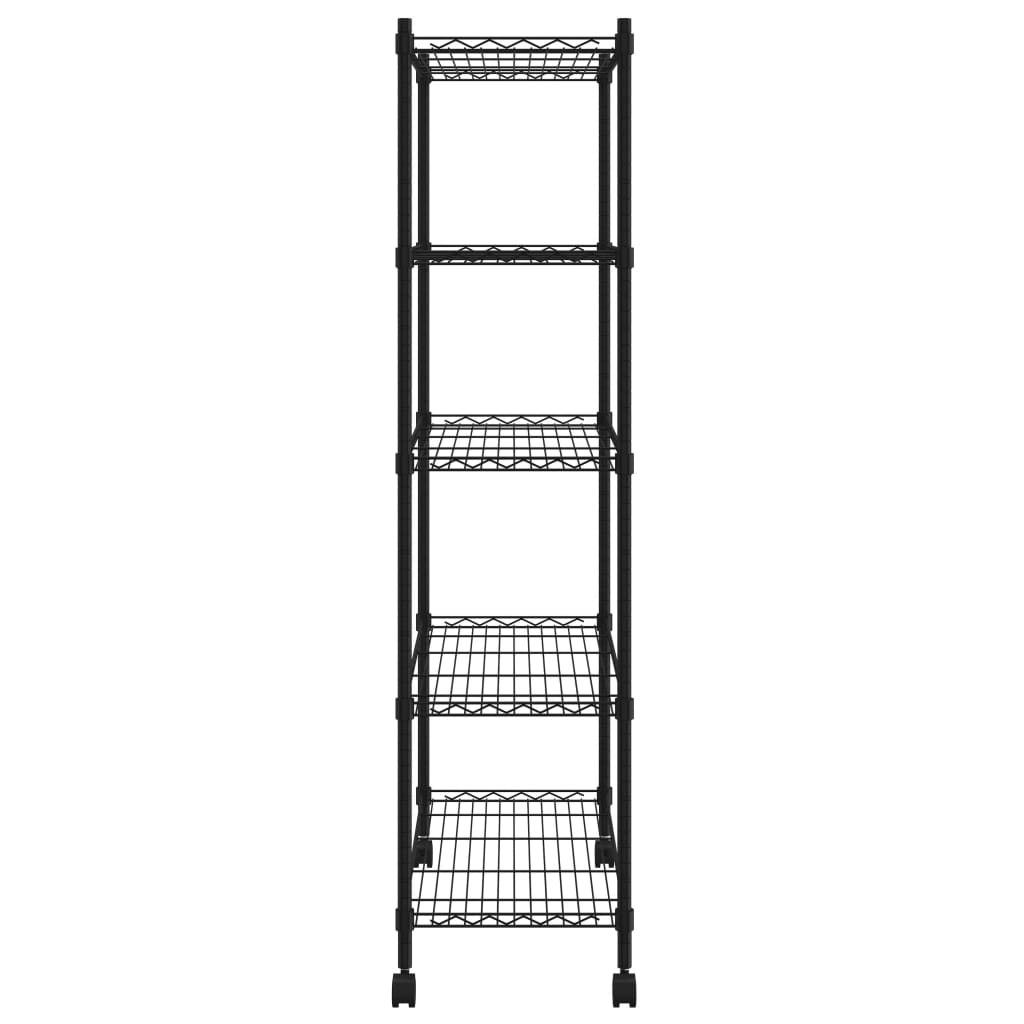 vidaXL Étagère de rangement 5 niveaux roues 75x35x155 cm Noir 250 kg