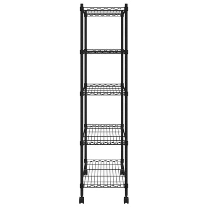 vidaXL Étagère de rangement 5 niveaux roues 75x35x155 cm Noir 250 kg