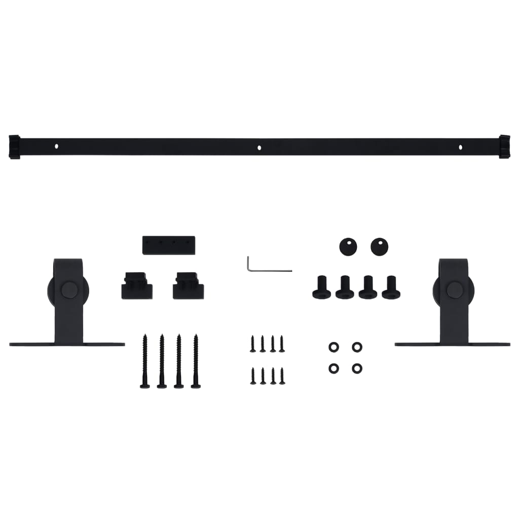 vidaXL Kit mini de porte d'armoire coulissante Acier au carbone 122 cm