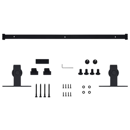 vidaXL Kit mini de porte d'armoire coulissante Acier au carbone 122 cm