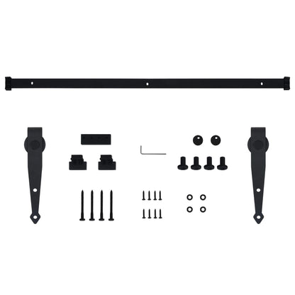 vidaXL Kit mini de porte d'armoire coulissante Acier au carbone 152 cm