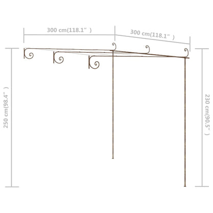 vidaXL Pergola de jardin Marron antique 3x3x2,5 m Fer