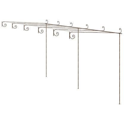 vidaXL Pergola de jardin Marron antique 6x3x2,5 m Fer