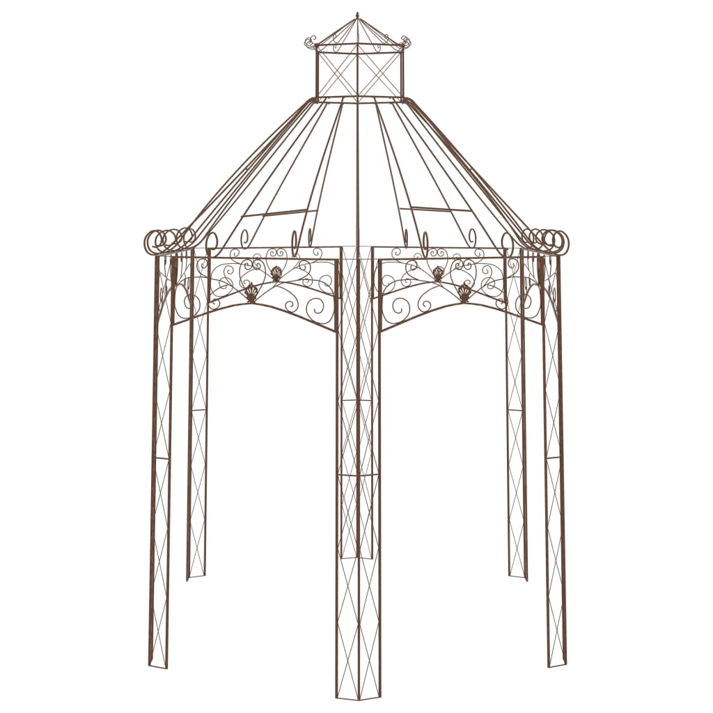 vidaXL Pavillon de jardin Marron antique 400x258x378 cm Fer